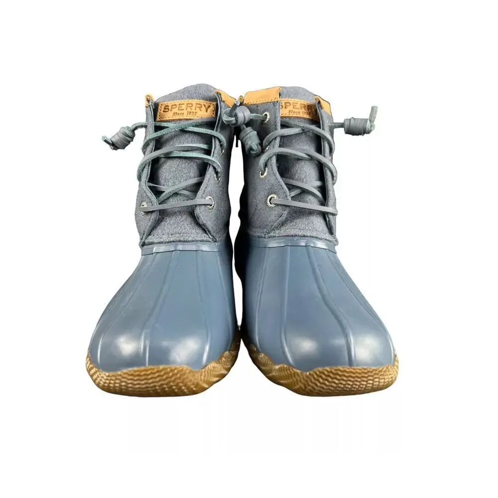 Sperry Top-Sider Saltwater Wool Blue Duck Boots Women's Size 6.5 M